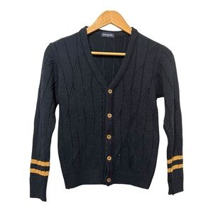 Emanuel Pris Boys Cardigan Sweater Wool Blend 38 Blue 10-12 Preppy Academia